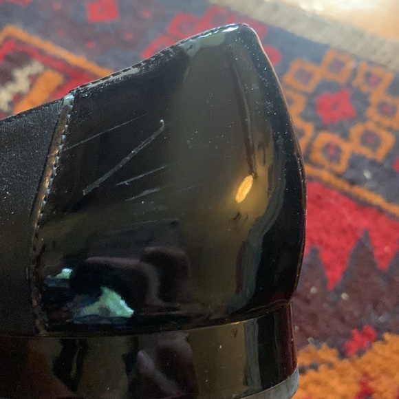 Geox | Black leather + patent w gold buckle block heel flat | Size 40 - Picture 4 of 5